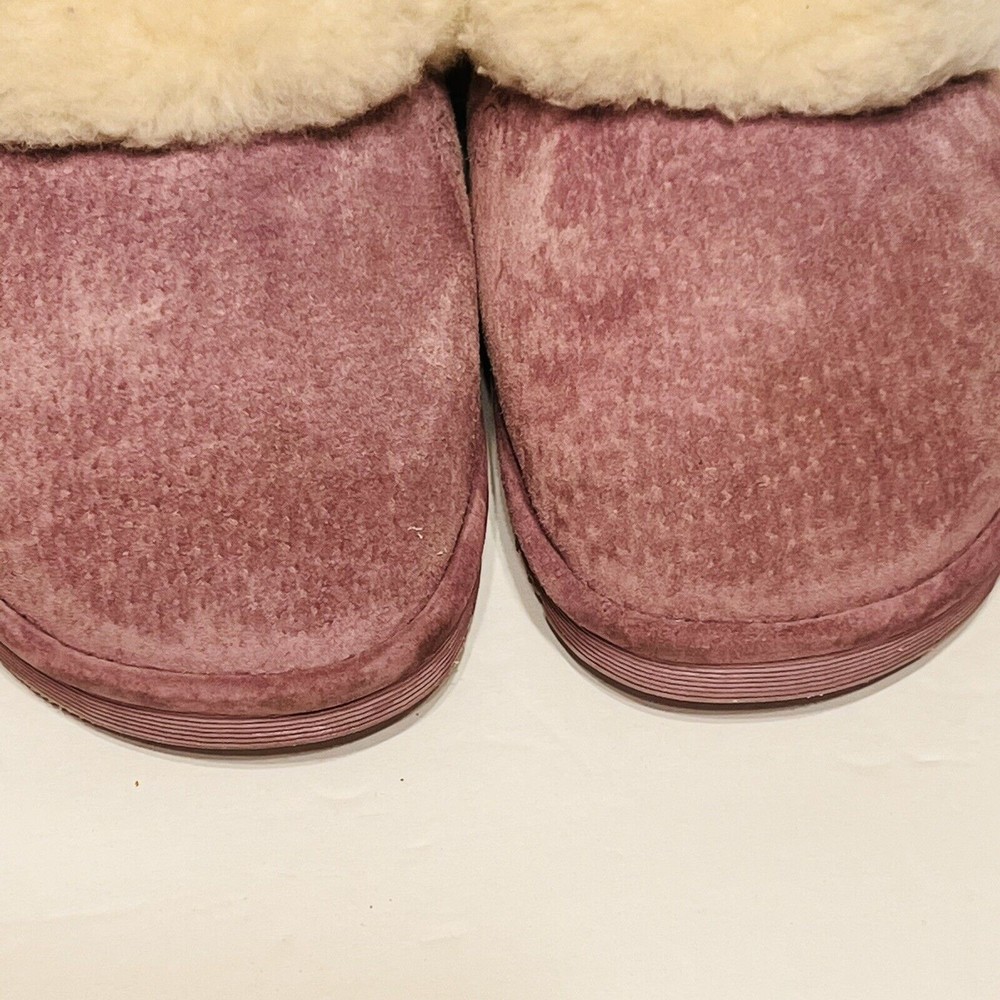 Old Friend purplish gen sheepskin suede leather Soft Clog house Slippers XXL - Picture 10 of 12